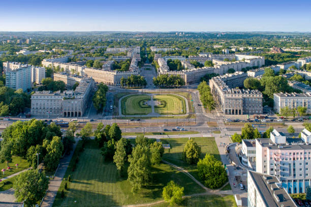 istock Nowa Huta, Krakow, Poland. Aerial view 1295966124