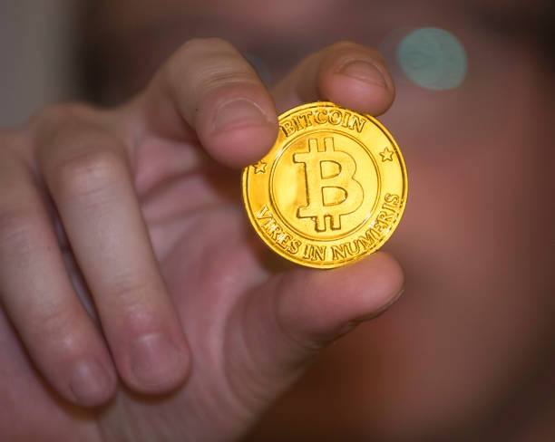 istock golden bitcoin coin representing the electronic currency 1295966537