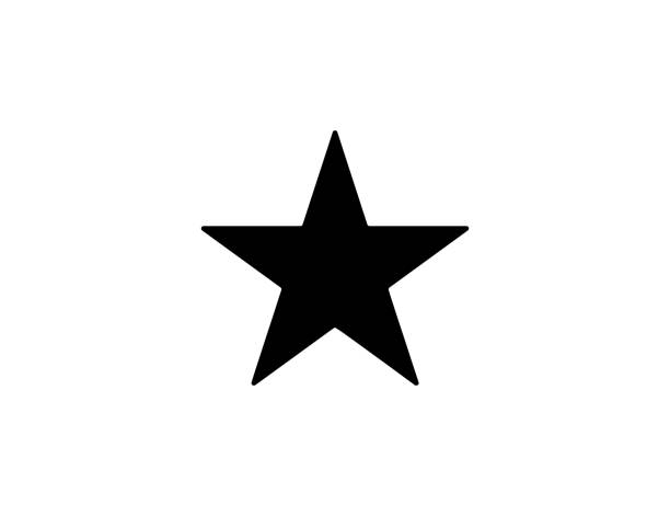 ikona wektora five point star. izolowana złota gwiazda, ocena płaski symbol - wektor - vip stock illustrations