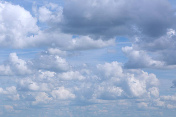 The texture of the blue sky with many beautiful clouds.