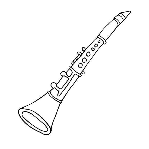 solicitud Arthur Conan Doyle Propio Clarinet Sketch Illustration Hand Drawn Black And White Musical Instrument  Clip Art Drawing Stock Illustration - Download Image Now - iStock