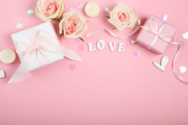istock beautiful valentine's day background on colored background with place for text 1295977779