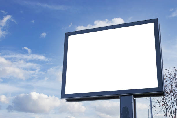 istock billboard blank mockup and template empty frame for logo or text on exterior street advertising poster screen city background, modern flat style, outdoor banner advertisement 1295978250