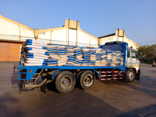 istock Trailer and chemical fertilizer 1295981832