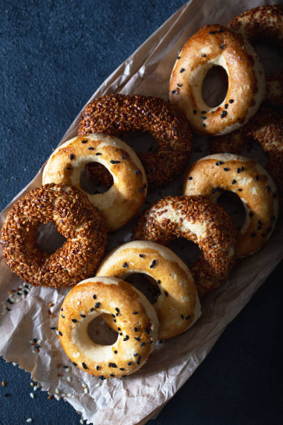 istock Turkish Bagel (Kandil Simidi). Simit with Sesame Seeds. 1295984258