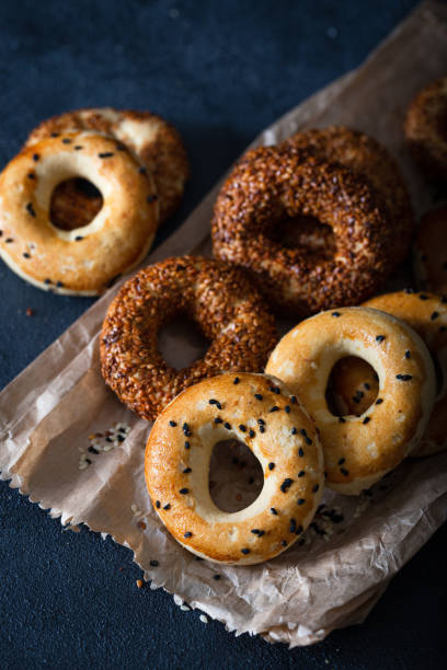 istock Turkish Bagel (Kandil Simidi). Simit with Sesame Seeds. 1295984498