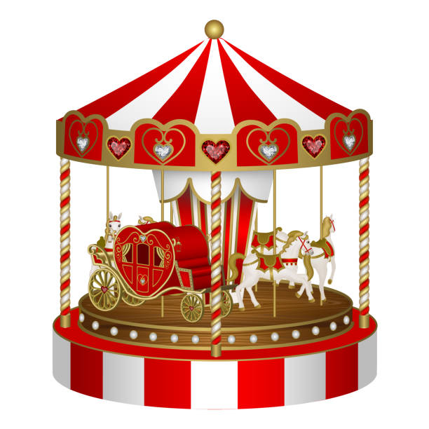 istock valentine's day carousel with heart shaped carriage and horses 1295986692