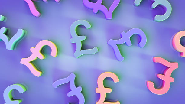 istock British pound icons on the table. Illustration for financial topics. 1295987017