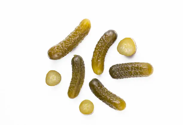 Cucumber pickle on the white background