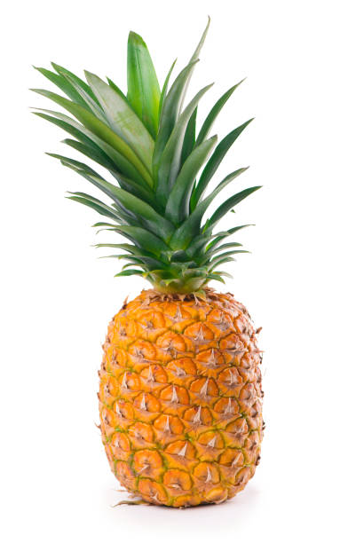 istock Ripe whole pineapple isolated on the white 1295990988