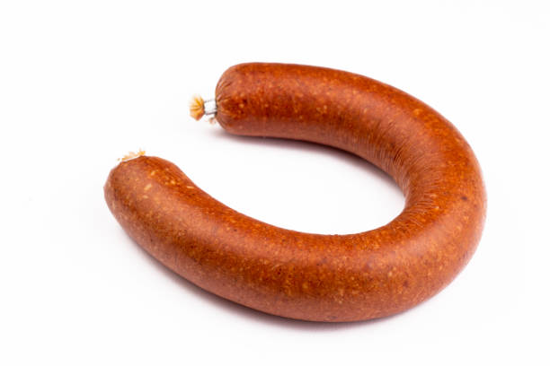 istock Turkish sausage on the white background 1295991662