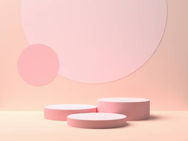 istock Pink podium on pink color background for product. Minimal concept. 3d rendering 1295999580