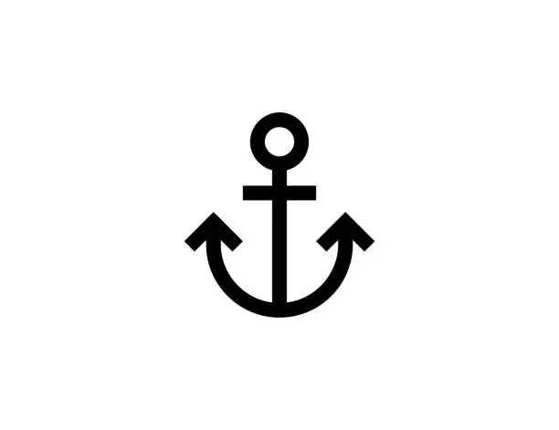 Vector illustration of Anchor vector icon. Isolated ship anchor, harbor flat symbol - Vector