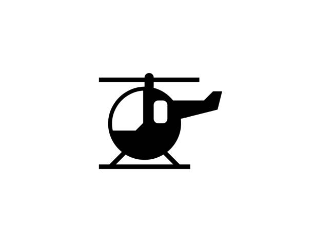 ilustrações de stock, clip art, desenhos animados e ícones de helicopter vector icon. isolated helicopter flat symbol - vector - vista aérea de carro recorte
