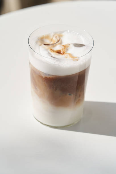istock Iced latte coffee glass. Iced coffee latte 1296003307