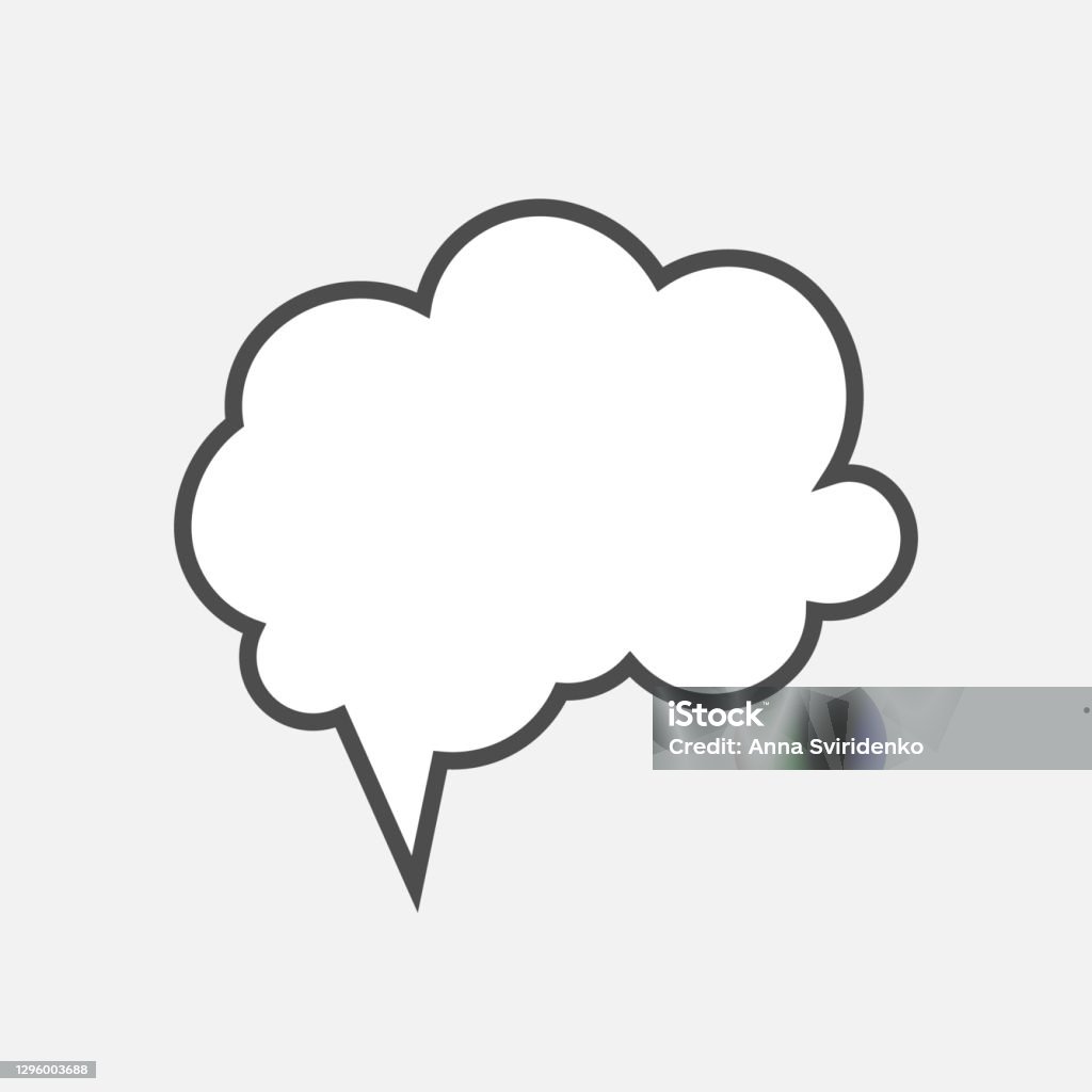 Chat Sign White Blank Empty White Vector Speech Bubble Dialog Sign Chat Symbol Stock ...