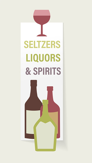 Simple elegant wine icon on a paper style sticker with drop shadow.