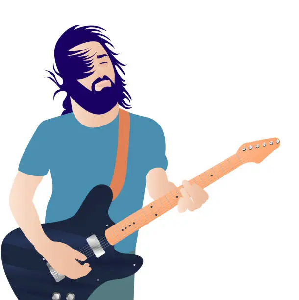 Vector illustration of Hearing the music, honing the mind...