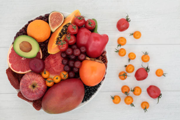 Fruit and Vegetables High in Lycopene stock photo