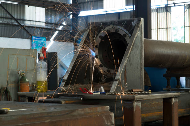 istock Welding and Plasma in a a metal fabricating facility 1296017717