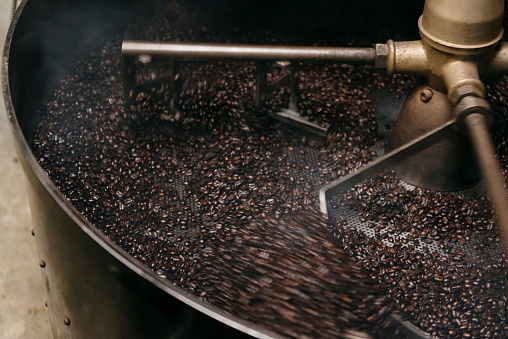 Roasting operation for coffee production