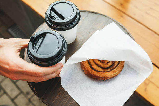 istock Takeaway food - coffee and a bun 1296020874