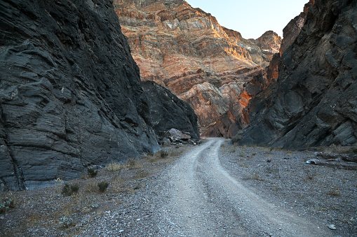Dirt Road in a narrow canyon at Death Valley National Park
Echo Canyon Road