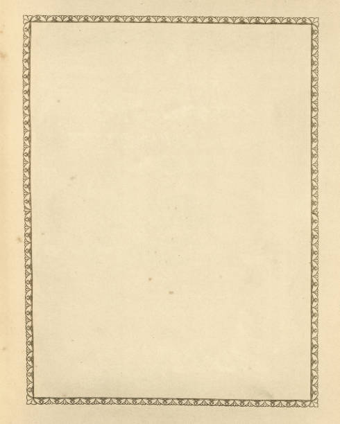 istock Ornate frame on a vintage sheet of paper, retro blank certificate 1296039709