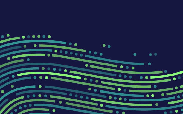 Abstract Dash Dot Background Abstract dash dot line background flow wave pattern. cyber security abstract stock illustrations