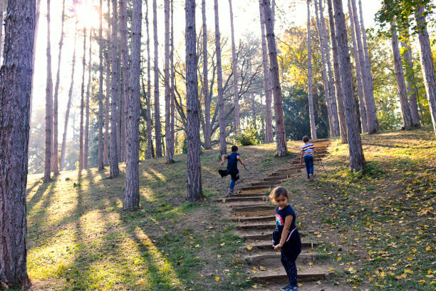Ten Happy People Running Outdoors