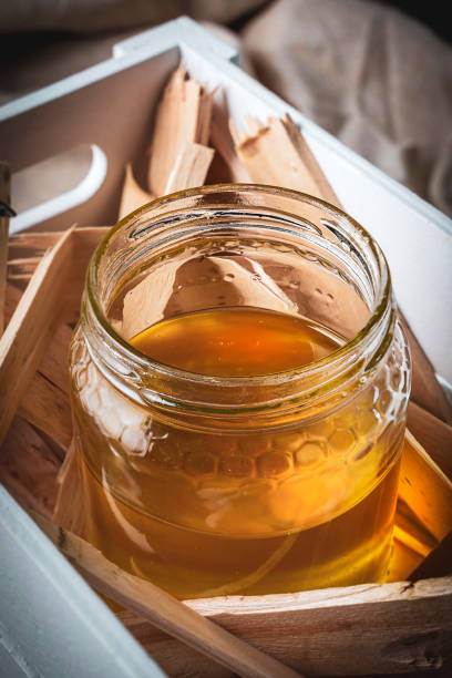 glass jar with honey