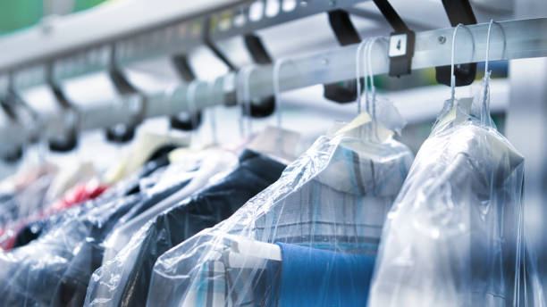 istock Shirts of office workers in dry cleaning 1296046316