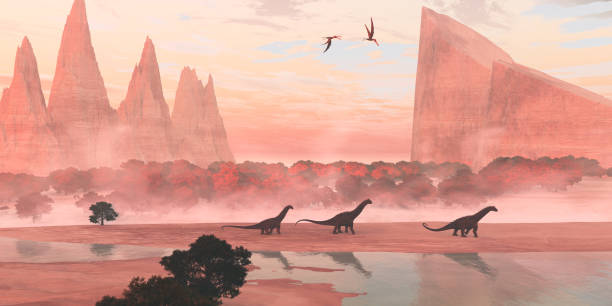 istock Alamosaurus Dinosaur Landscape 1296051539