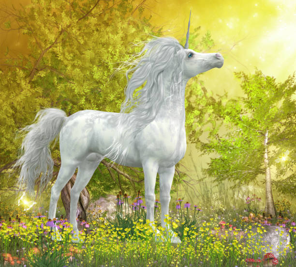 istock Unicorn Stallion in Meadow 1296051549
