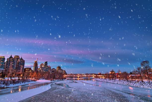 istock Morning Sky Over A Frozen Calgary River Valley 1296059374