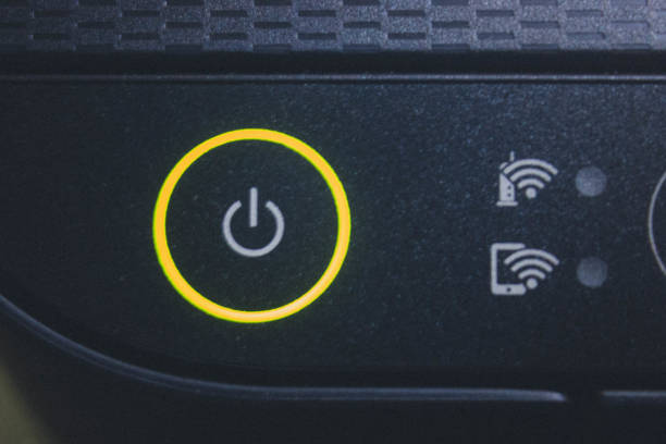 istock green power button with wi fi icons on printer 1296062852