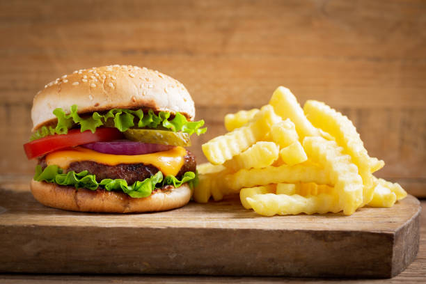 istock hamburger with french fries 1296067522