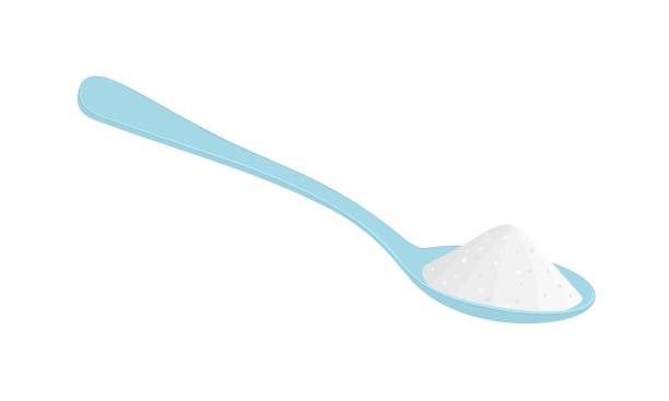łyżka z solą lub cukrem - sugar spoonful stock illustrations