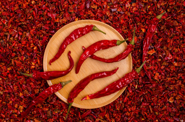 istock Slices of dry red pepper. 1296075441