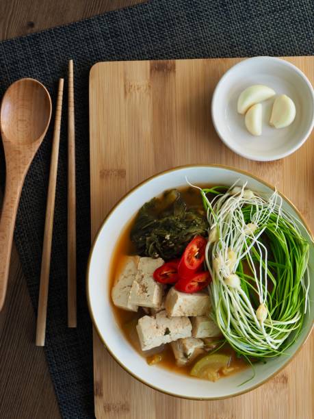 istock Korean food wild chive Soybean Paste Soup 1296080069