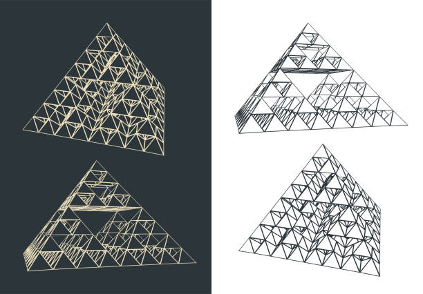 フラクタルピラミッドのイラスト - pyramid pyramid shape three dimensional shape order点のイラスト素材／クリップアート素材／マンガ素材／アイコン素材