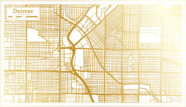 istock Denver USA City Map in Retro Style in Golden Color. Outline Map. 1296085179
