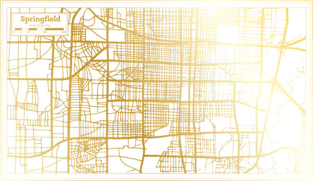 istock Springfield USA City Map in Retro Style in Golden Color. Outline Map. 1296085182