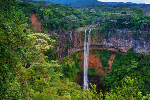 istock The highest waterfall on the island of Mauritius is Chamarel 1296088421