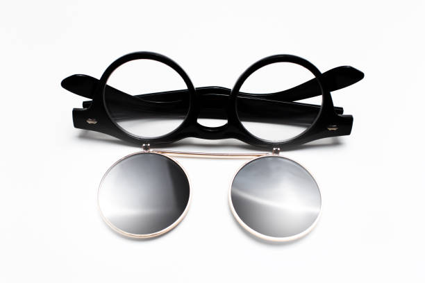 istock Close-up of black sunglasses on white background. 1296091718