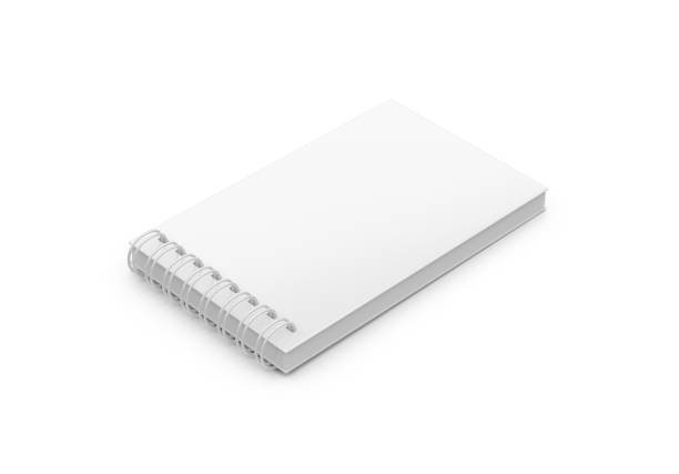 istock White Notebook mock up with clean blank for design and advertising. Sketchpad with spring and free copy space template on isolated white background. 3d illustration 1296091951