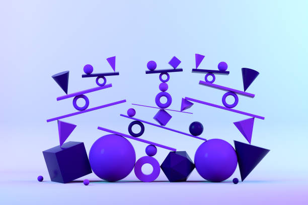 istock Balance, Teamwork, Minimal Concept, Abstract Geometric Shapes 1296095765