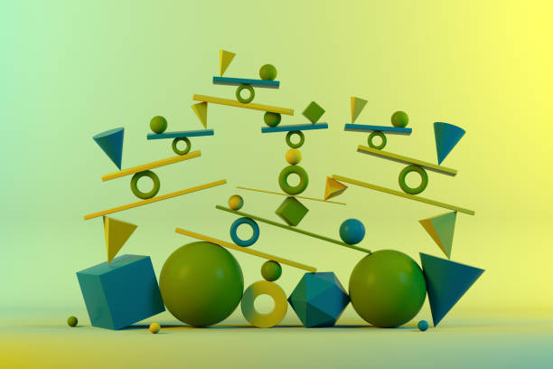 istock Balance, Teamwork, Minimal Concept, Abstract Geometric Shapes 1296095790