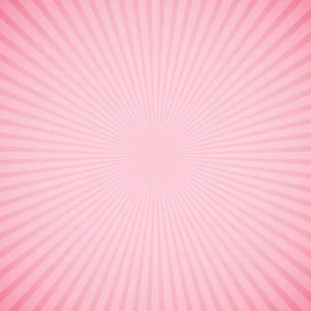 Vector illustration of Pink sun rays background