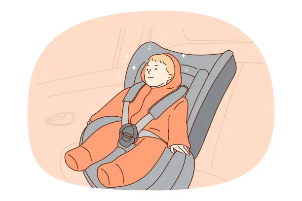 Vector illustration of Car seat for toddler protection concept